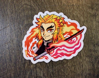 Anime Fire Boy Waterproof Sticker, Anime, Cartoon, Japanese, Demon, Manga, Anime Sticker, Gift for Anime Fan