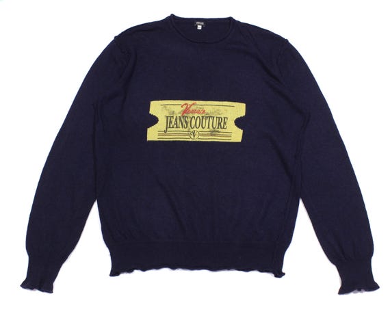 Versace Jeans Couture, Versace Jeans Couture 00s Big Logo Wool Sweater Vintage