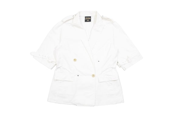 Jean Paul Gaultier, Jean Paul Gaultier 90s Femme Double-Breasted Epaulettes Military Short Sleeve Jacket