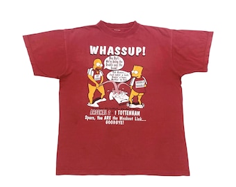 Camiseta vintage de fútbol de Los Simpson: Bart y Homer, gira por Cardiff 2001