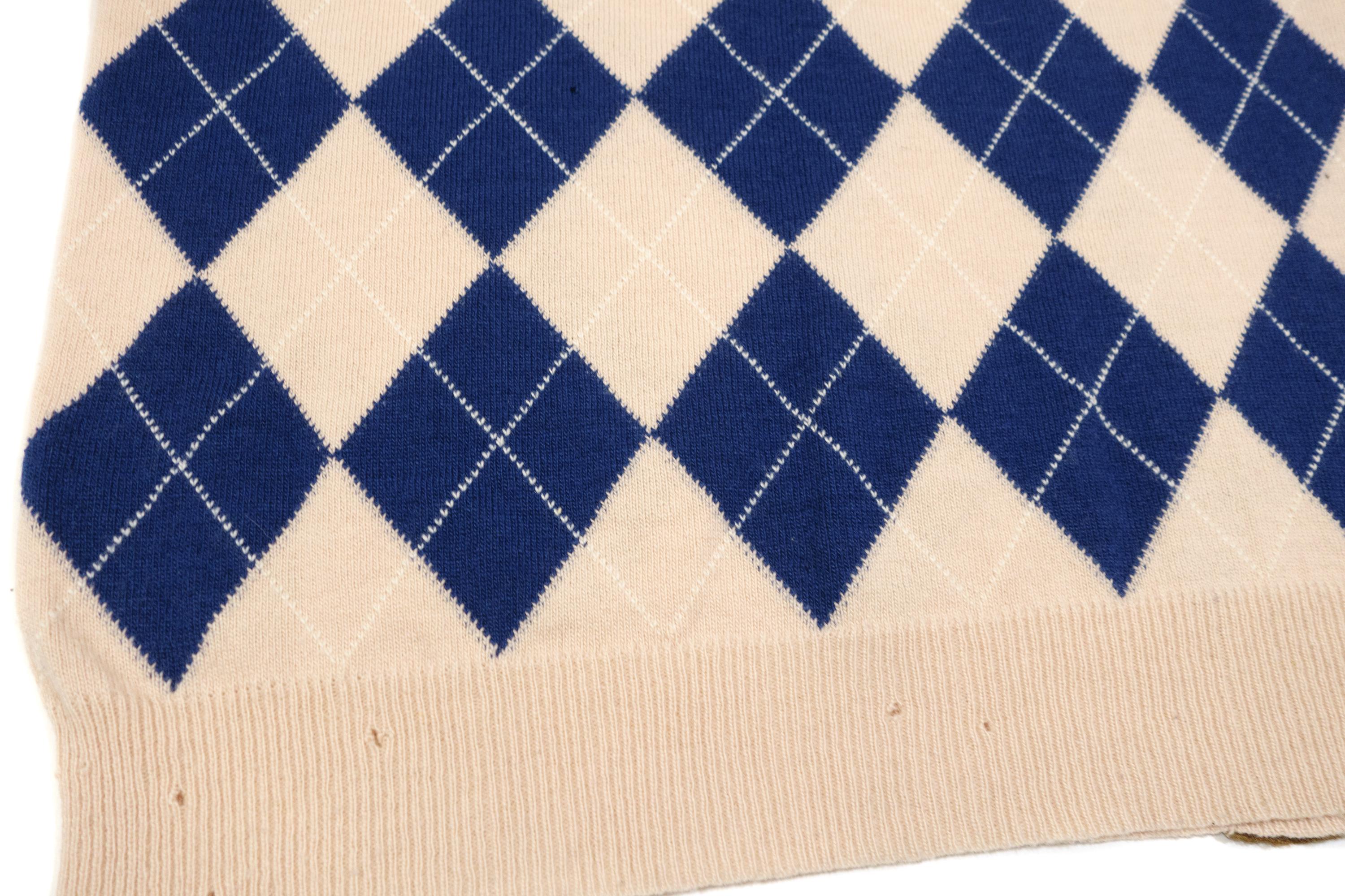 Comme Des Garcons Homme Plus 2000s Argyle Stripes Distressed Wool