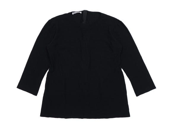 Jil Sander, Jil Sander 90s Back-Zip Fleece Wool Knit Light Sweater