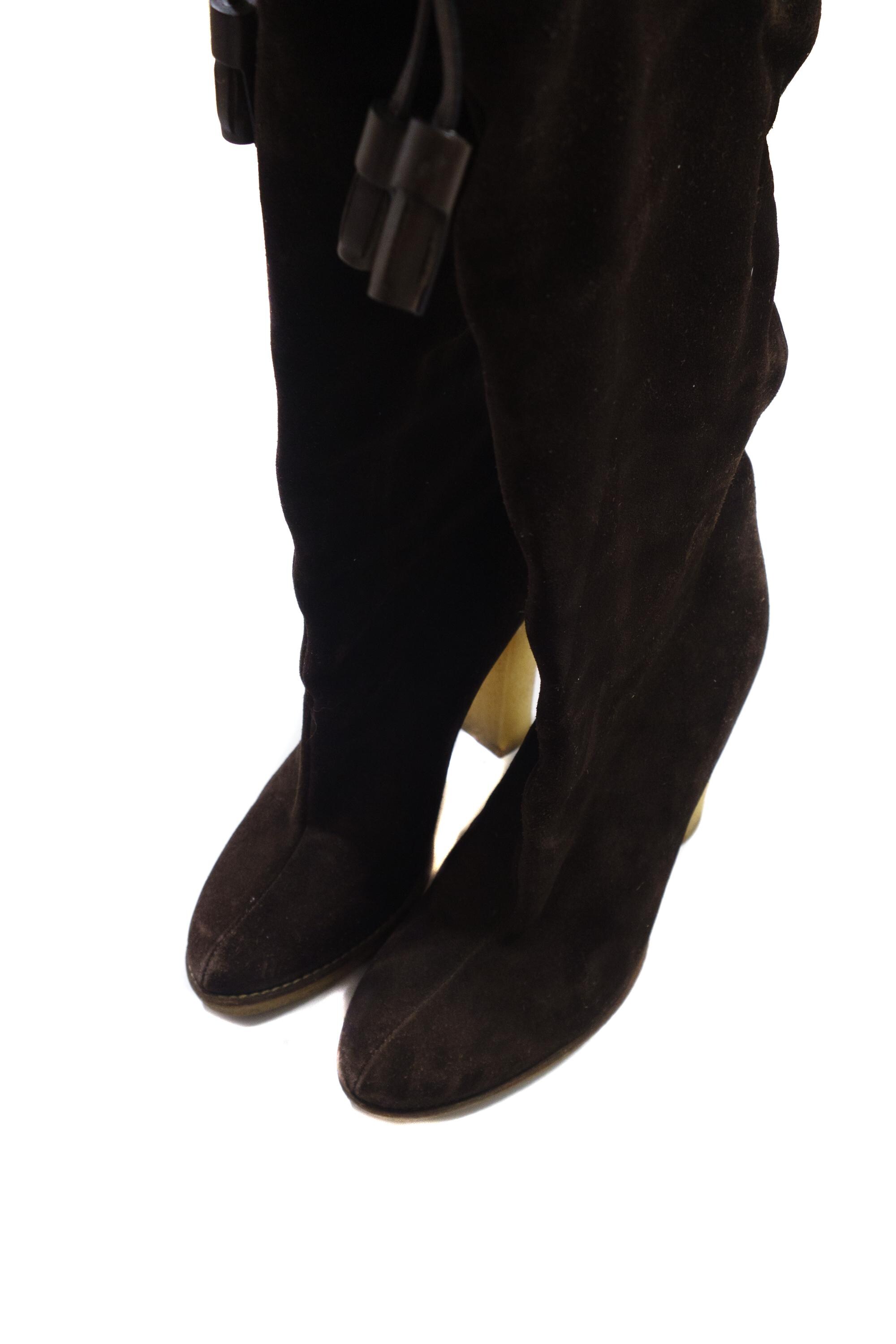 Gucci Tom Ford Suede Fur Trim Knee High Snow Boots - Etsy