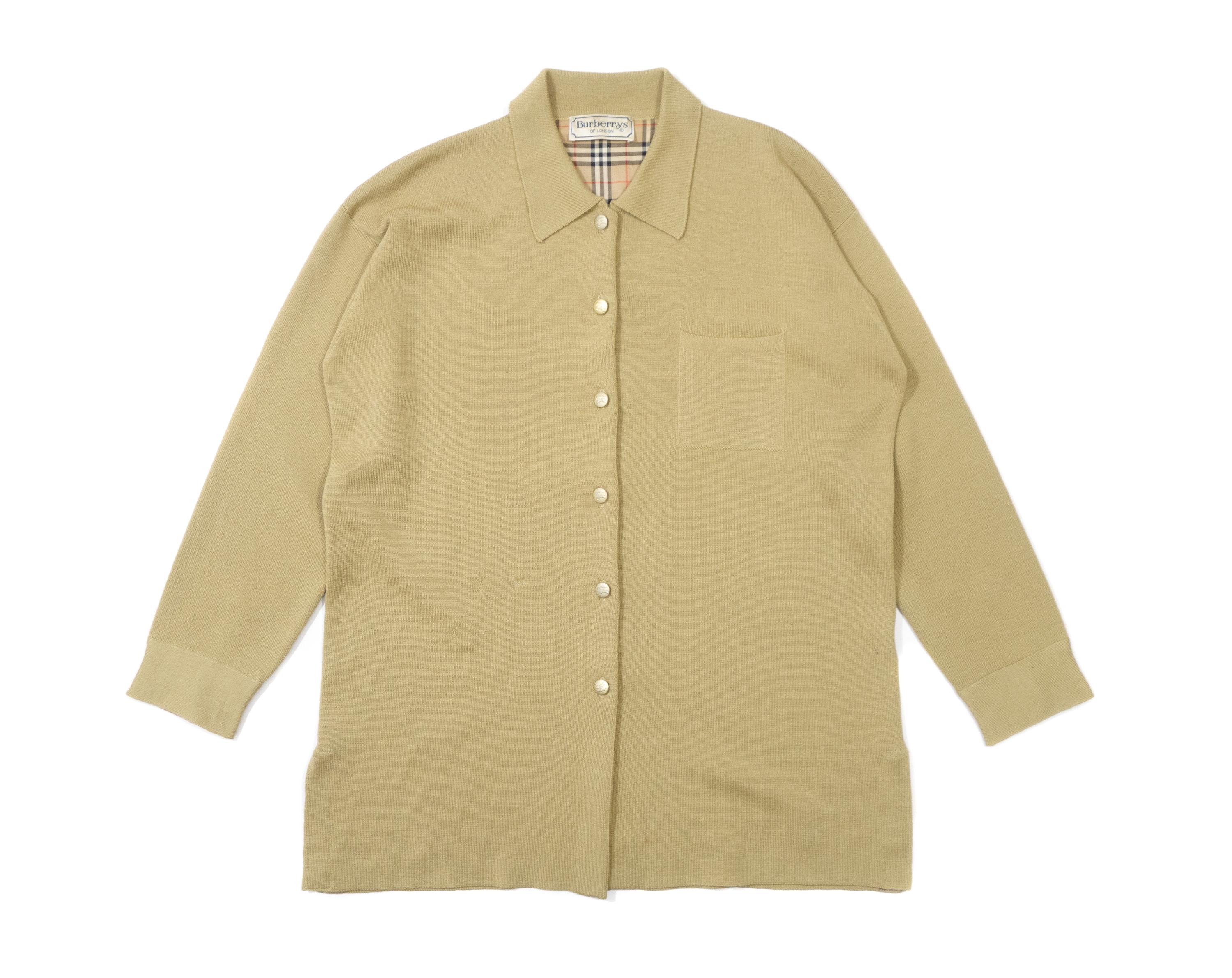 Burberrys 90s Wool Button-up Cardigan Nova Check Vintage Burberry