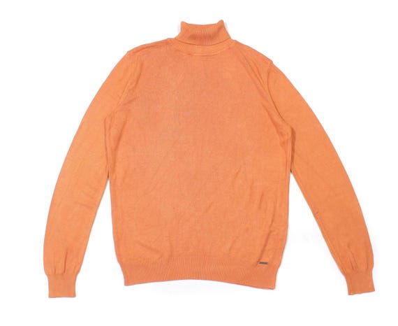Dsquared2, Dsquared2 00s Logo Orange Turtleneck Sweater