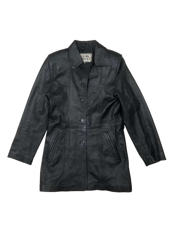 Vintage Jacket Leather Type Gianni Versace Tag Long Jacket Vintage Jacket Leather Type Gianni Versace Tag Long Jacket