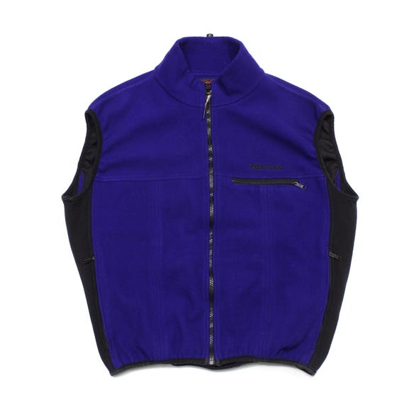 Marmot, Marmot 90S Logo Fleece Windstopper Pocket Vest Vintage