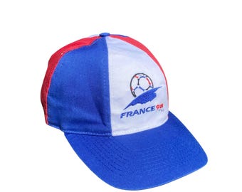 Vintage France 1998 World Cup Cap 98 Black Football 90s Hat Sport