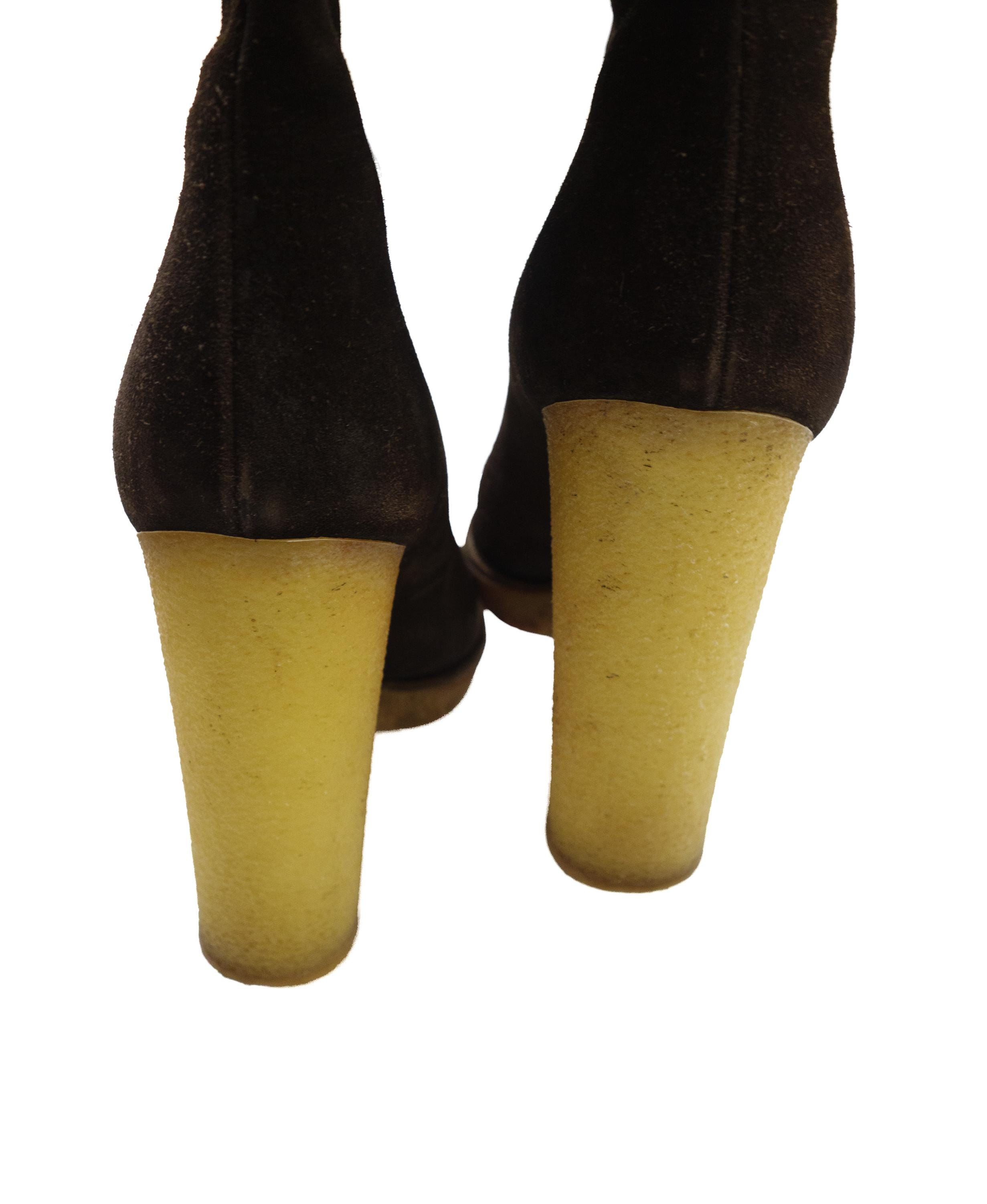 Gucci Tom Ford Suede Fur Trim Knee High Snow Boots - Etsy