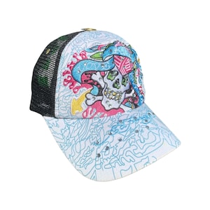 Ed Hardy Y2K Skull Heart Logo Tattoo Rhinestones Trucker  display picture 3