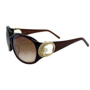 Vintage Christian Dior Sunglasses: Oversized Gold Logo, Brown Gradient, 90s Optyl Frame