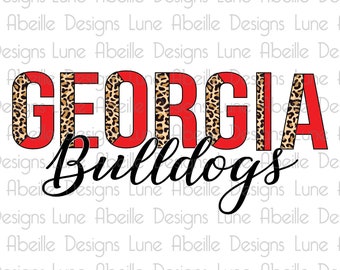 Georgia Bulldogs Sublimation Digital Design PNG, Gameday Sublimation Design, Leopard Print, Trendy Womens Tshirt Designs, Personalized Gift