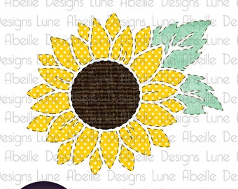 Applikation inspiriert Sonnenblume Sublimation Design - PNG - gemustert - Sonnenblume Designs - Wärmeübertragung Designs - digitaler Download