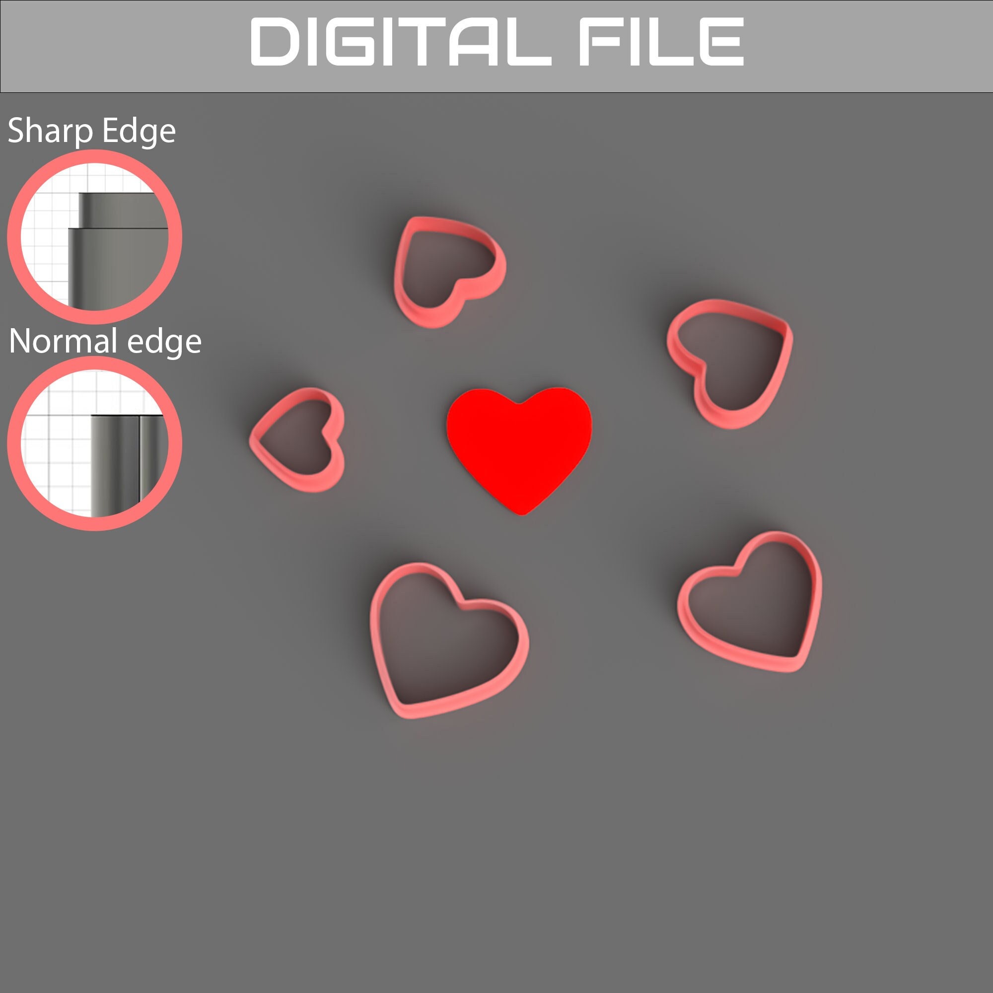 STL file HEART BOTTLE CLAY CUTTER SET 💜・3D print design to