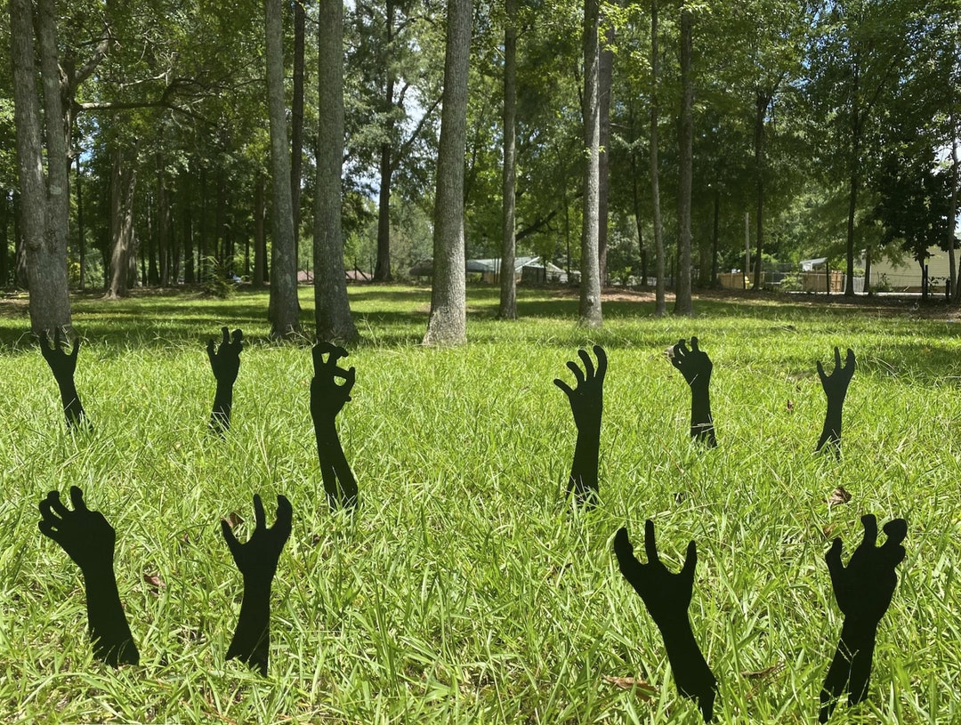 Zombies Zombie Decor Halloween Decor Zombie Hands Metal Etsy