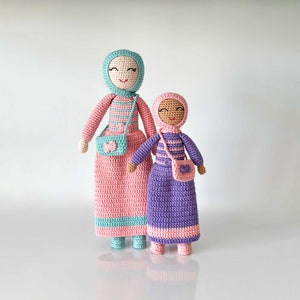 Muslimische Hijab Puppe mit Geldbörse - Handgemacht - Häkeln