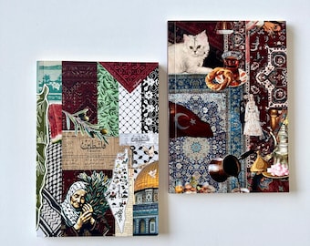 A5 gestippeld notitieboekje culturele collage – Turkije en Palestina