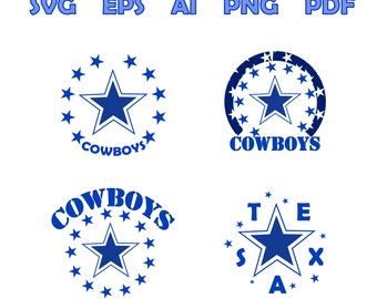 Dallas Cowboys Texas Star Svg Vector Logo Etsy