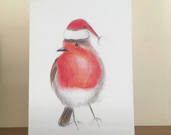 Christmas Robin A5 Greeting Card (2) (Without Glitter Detail)