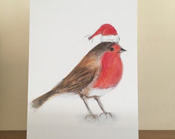 Christmas Robin A5 Greeting Card (3) (Without Glitter Detail)