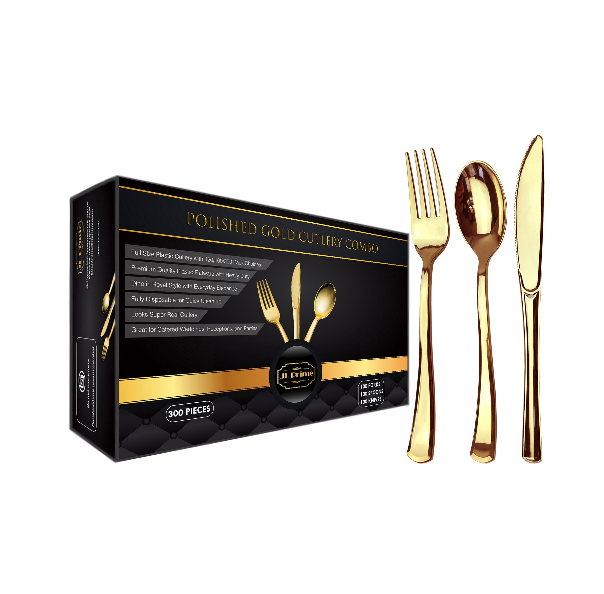 Royal Cutlery Set - Set of 20 Pcs - Matte Gold & Black