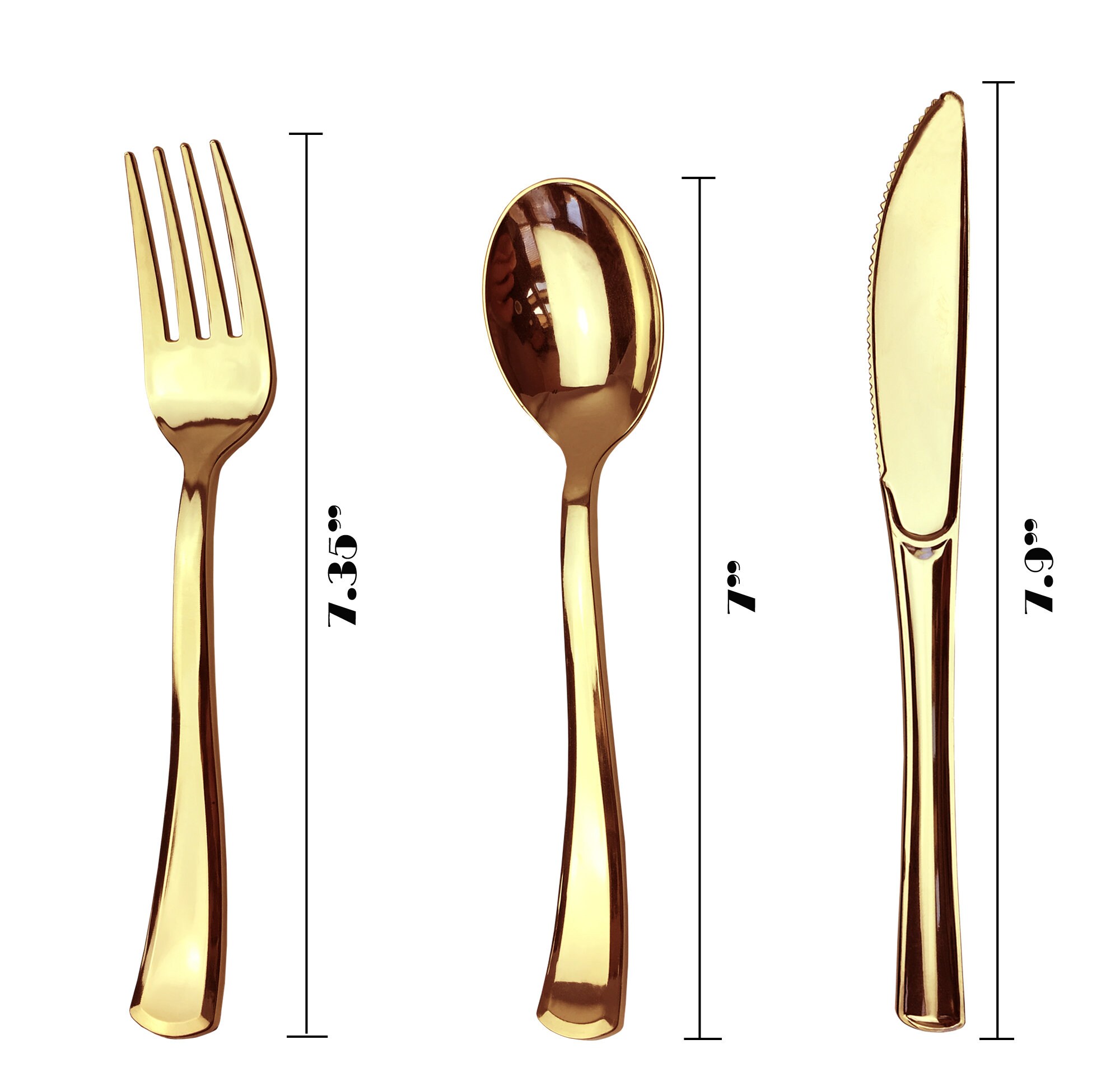 JL Prime 120 Gold Plastic Silverware Set Gold Plastic Cutlery Etsy