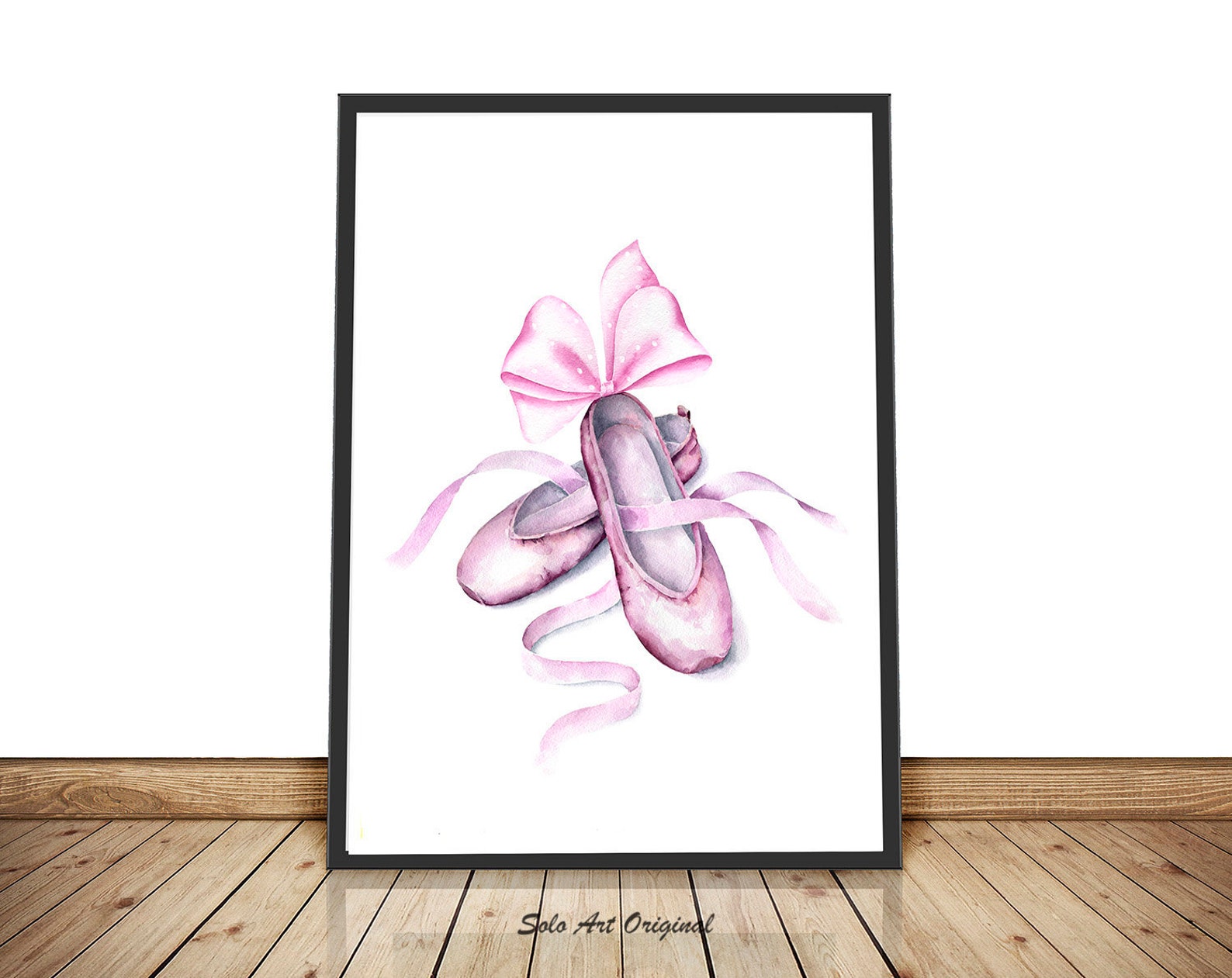 ballet shoes digital print pink blush printable poster ballerina slippers pointe baby girl nursery room decor ballet wall art pr