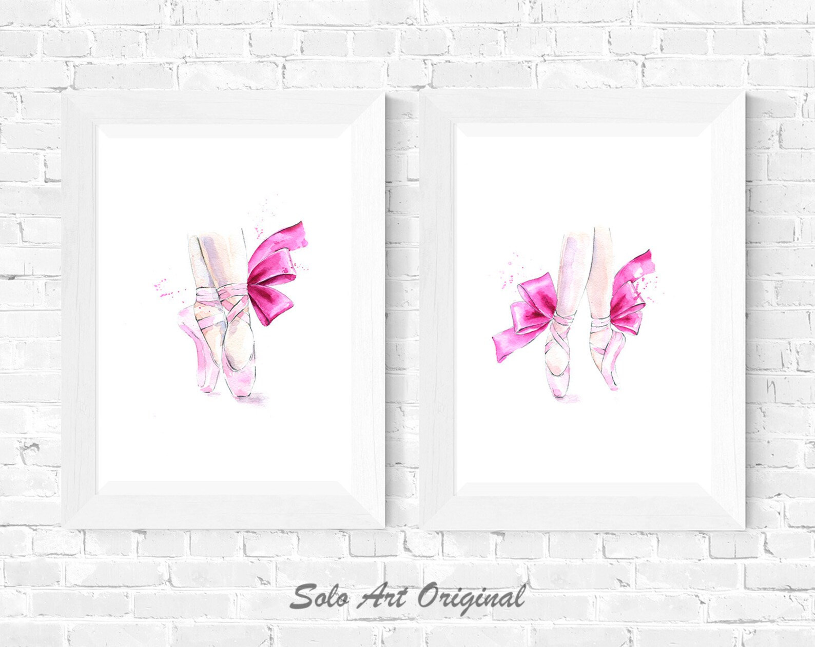 ballerina shoes set of 2 prints ballet slippers wall art illustration printable poster digital print girls nursery decor waterco ballerina shoes set of 2 prints ballet slippers wall art illustration printable poster digital print girls nursery decor waterco