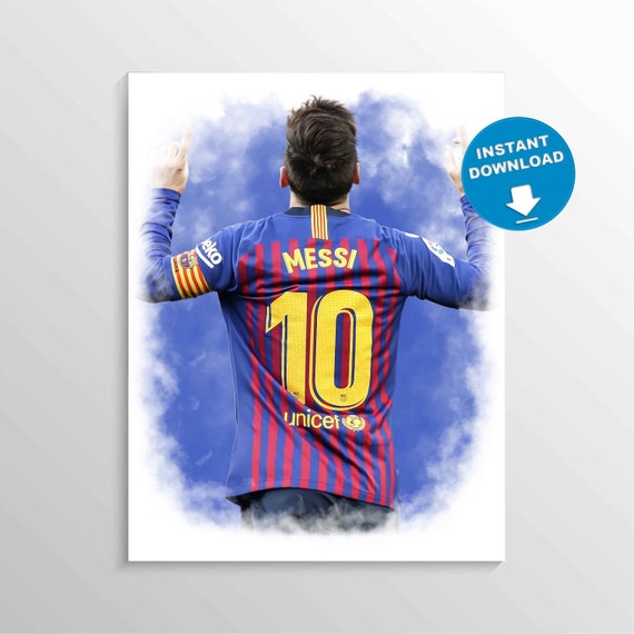 Lionel Messi Print Fc Barcelona Wall Art Soccer Printable Football Wall Decor Sports Prints Kids Room Wall Decor Boys Playroom Digital