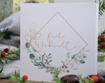 Weihnachts Karte | Weihnachten Geschenke | Aquarell Karte "frohe Weihnachten"