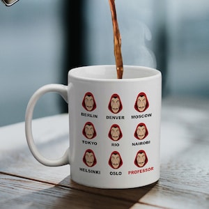 La Casa De Papel Coffee Mug | Netflix Bella Ciao Dali Mask | Money Heist Illustrated Gift Idea For Fans