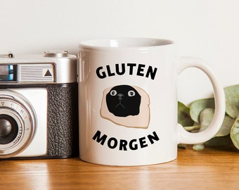 Gluten Morgen - Cat Lovers Coffee Mug | Gluten Free Celiac Funny Meow Gift - Deutsche Kaffee Tasse, Guten Morgen Germany