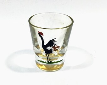 Black Screaming Rooster Shot Glass