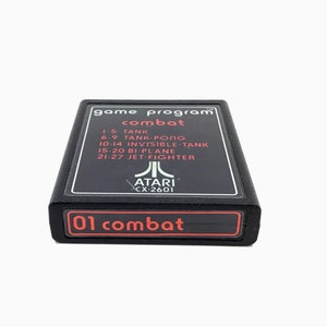 ATARI 2600 &quot;01&quot; COMBAT Rare All Red Label Video Game Cartridge
