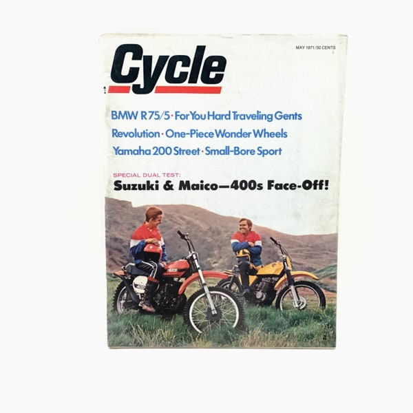 Cycle Magazine 1971 Suzuki Maico 400s Cover Vintage Motorcycle