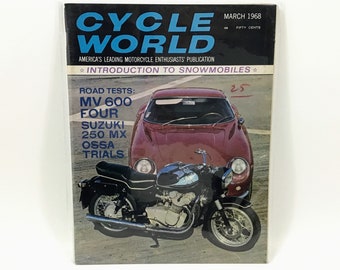 1968 CYCLE WORLD Magazine March 1968 - MV Agusta 600 Cover - Vintage Motorcycles