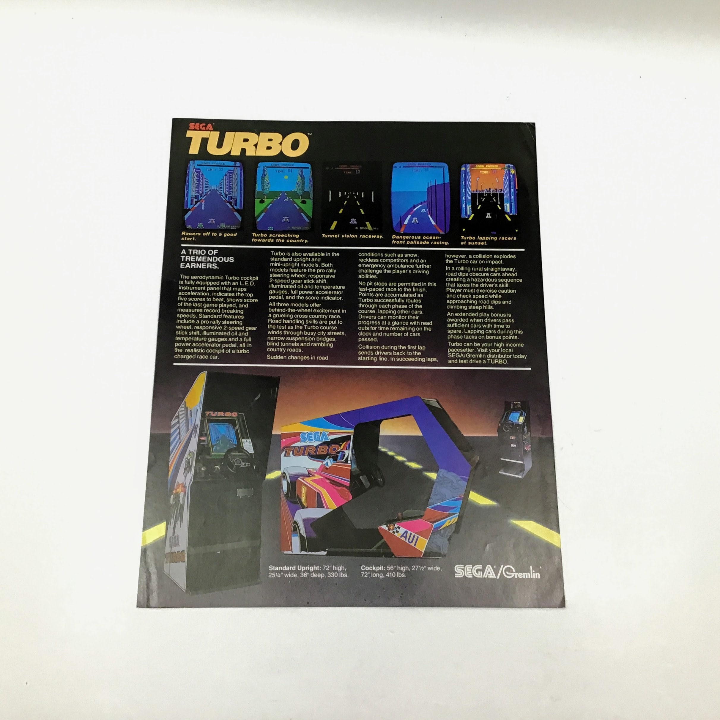 SEGA TURBO Video Game Arcade Flyer - Etsy