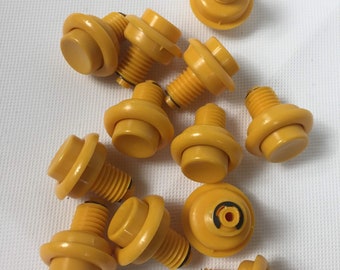 ARCADE GAME BUTTONS Lot Of 12 Mustard Yellow