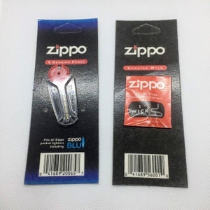 Zippo Butan Inserts, Zippo Flints and Wick, Zippo Gift Box Zippo Supplies,  Vintage Lighter Flints Zippo 