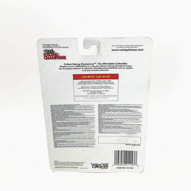 NASCAR #96 Caterpillar Car Chevrolet Monte Carlo David Green Racing Champions Coche de metal fundido a presión de época imagen 3