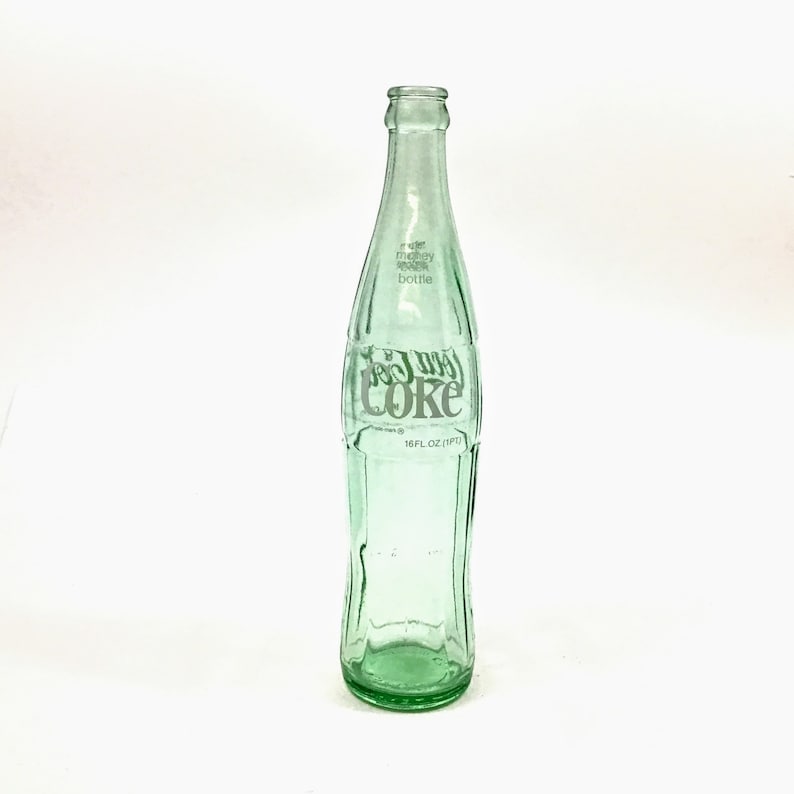 VINTAGE Coke Bottle Green Glass 16oz Coca Cola Etsy