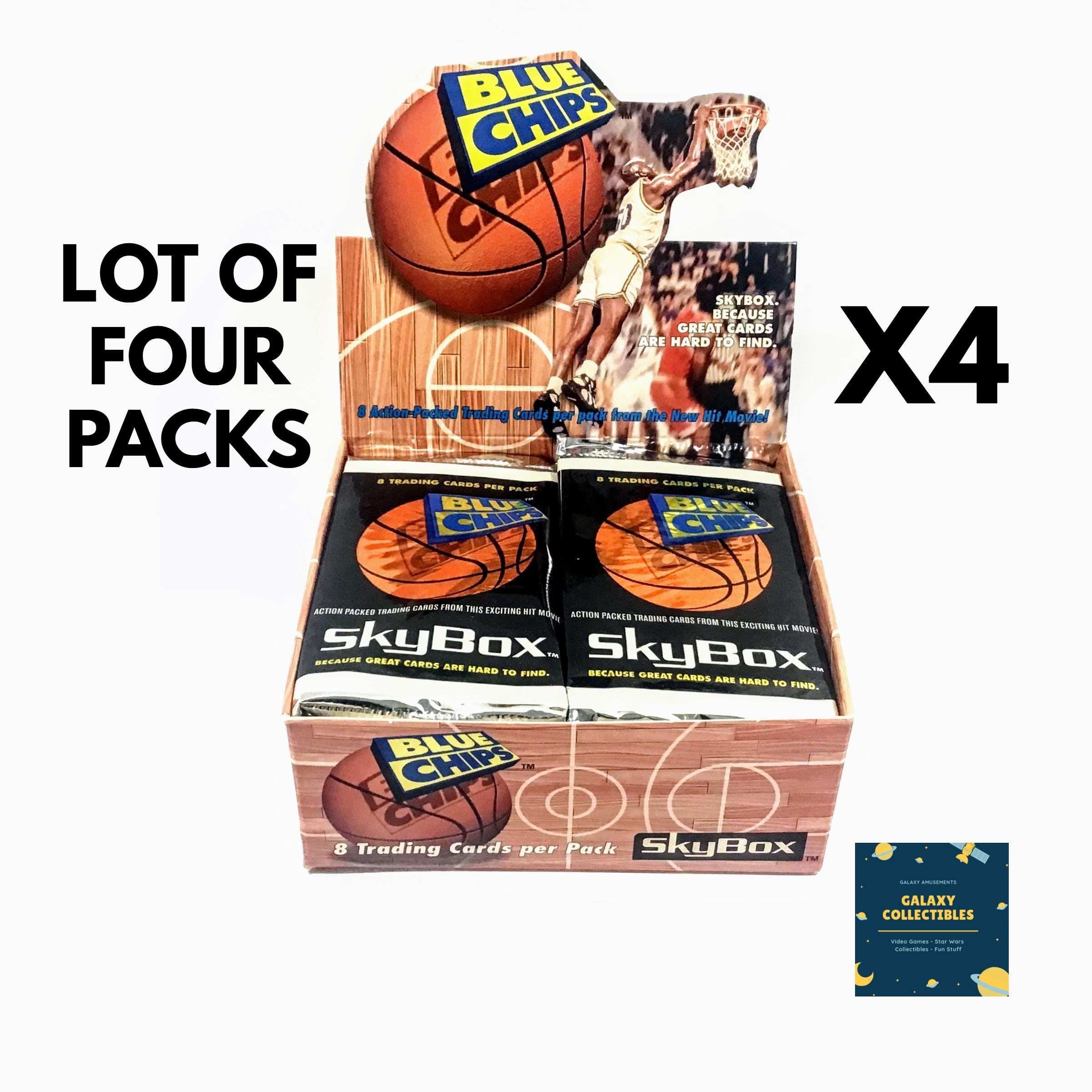 4 Pack Lot Skybox Basketball Blue Chips Trading Cards Factory