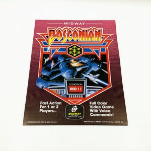 Midway Bosconian Video Game Arcade Flyer - 1981 Midway Arcade Sales Flyer