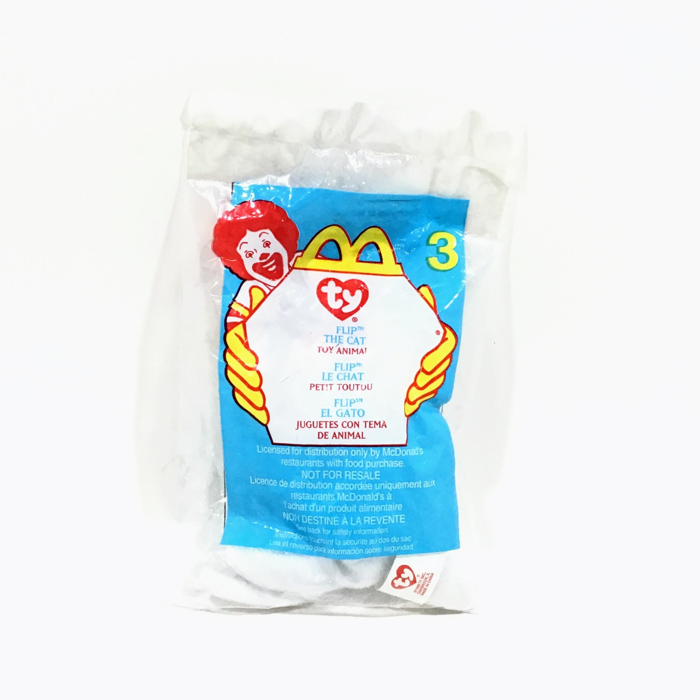Flip The Cat McDonald's TY Beanie Babies Happy Meal Toy #3