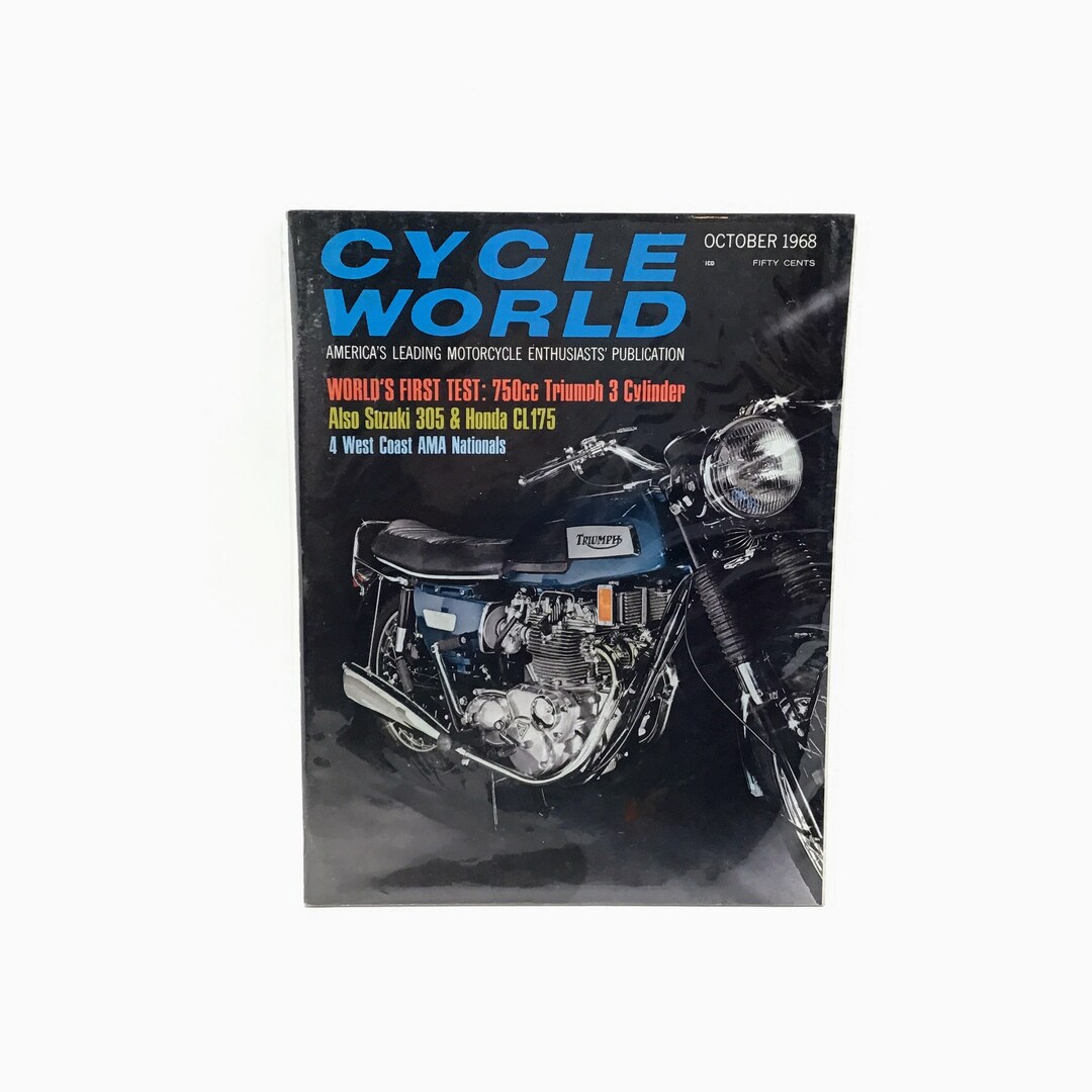 1968 CYCLE WORLD Magazine October 1968 Triumph Vintage - Etsy