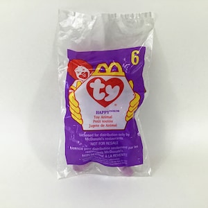Happy The Hippo TY BEANIE BABY McDonald&#39;s Happy Meal Toy #6