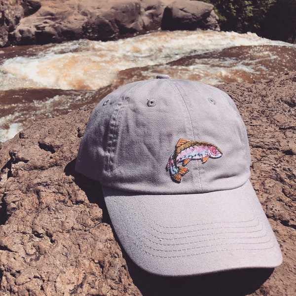 Rainbow Trout Hat - Billed Cap with Rainbow Trout Patch