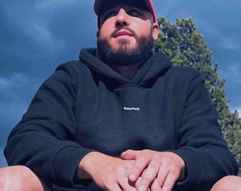 3 lb gewogen hoodie | Als een berenknuffel die je kunt dragen | Middernachtzwart