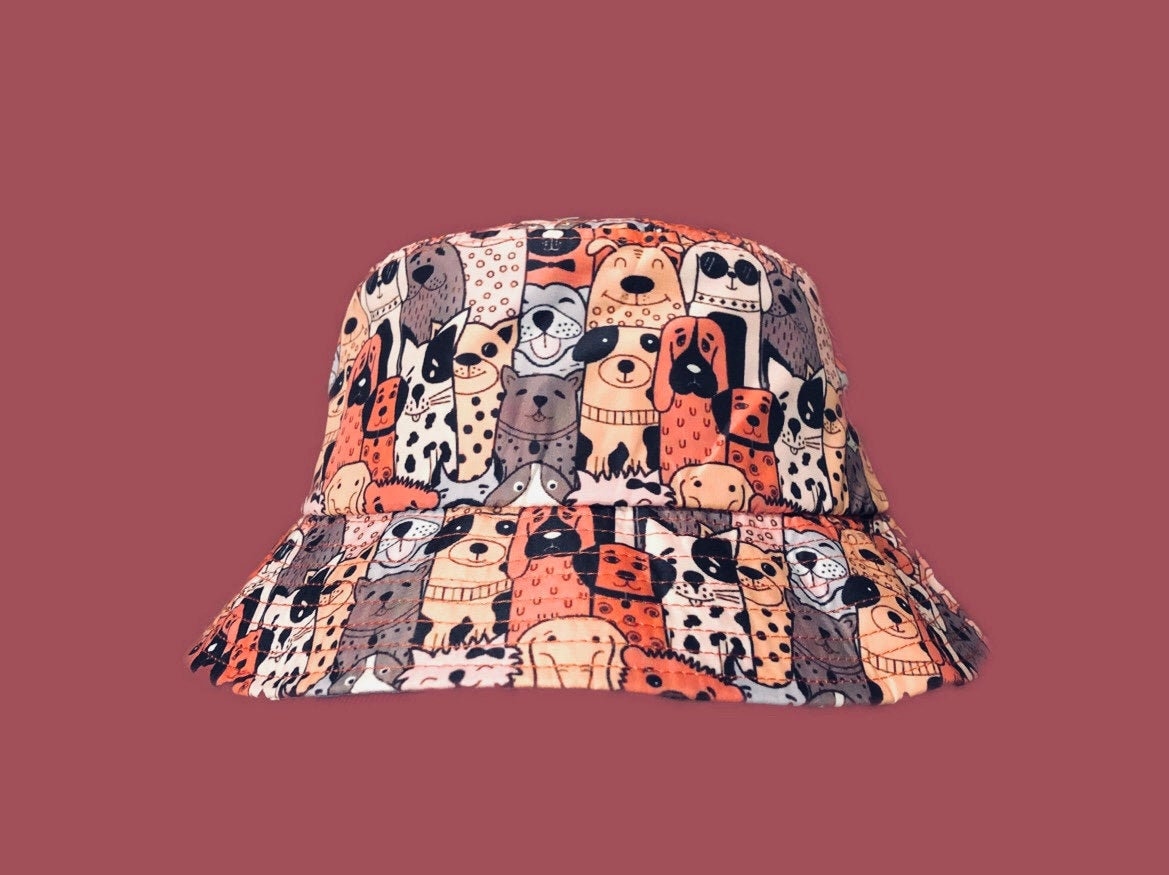 Doodle Dog Bucket Hat Bucket Hat With Sublimated Dog Design Etsy