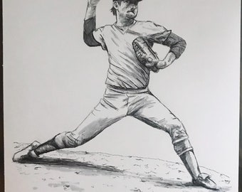 Art de baseball, Joueur de baseball, Lanceur, Dessin de baseball